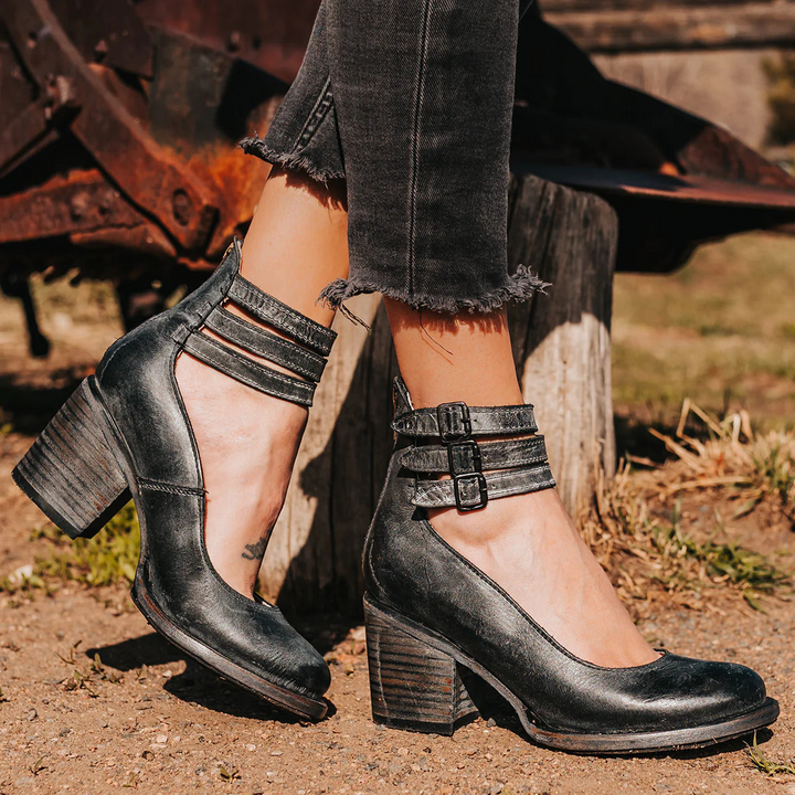 Camille | Leather Comfort Heels with Perfect Support