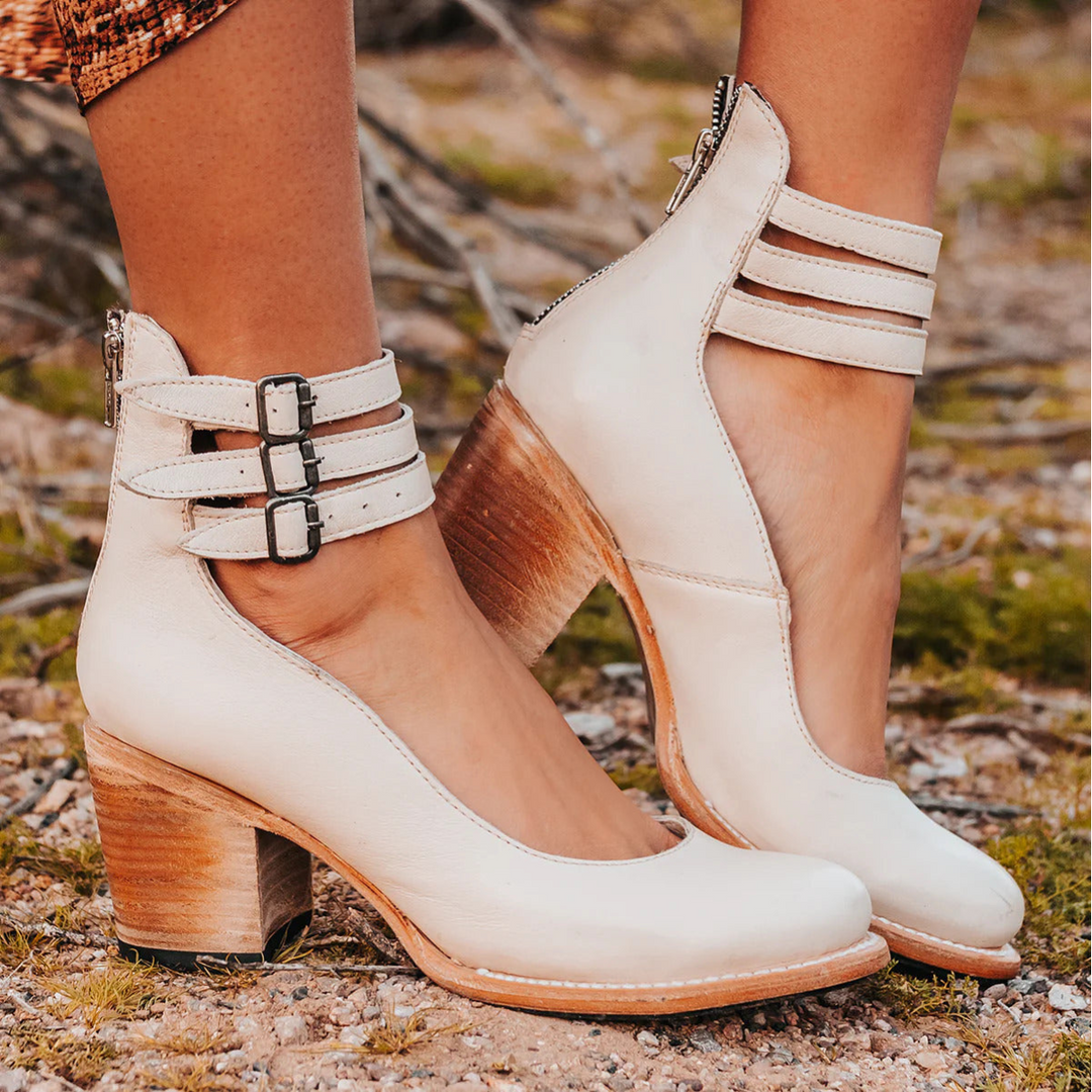 Camille | Leather Comfort Heels with Perfect Support