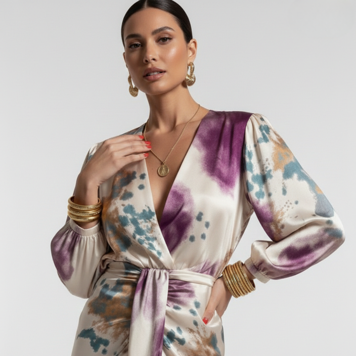Lourdes | Elegant Floral Midi Dress
