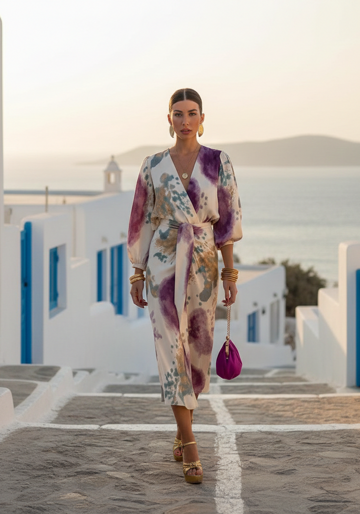 Lourdes | Elegant Floral Midi Dress