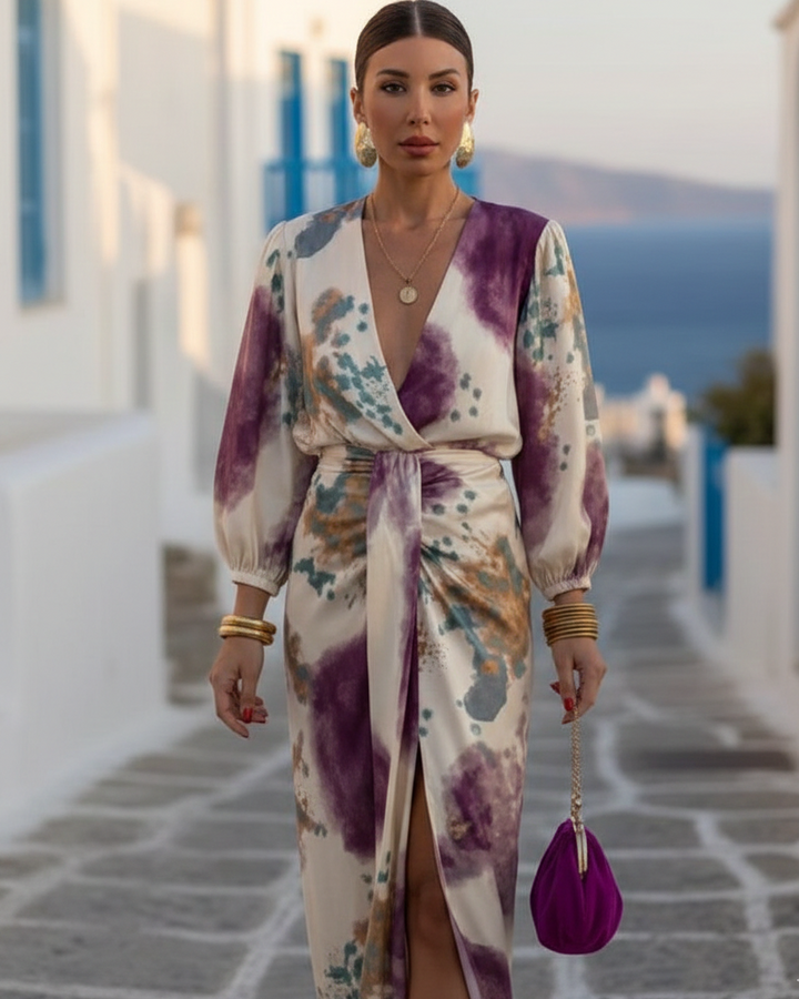 Lourdes | Elegant Floral Midi Dress