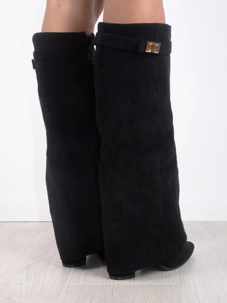 AGATHA™ – Knee-High Flared Top Boots for Women