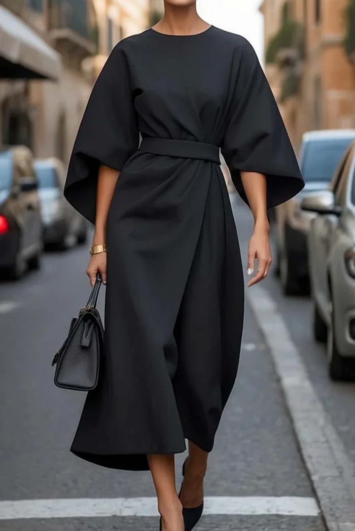 Catherine | Elegant Dress with Lantern Sleeves and Belt