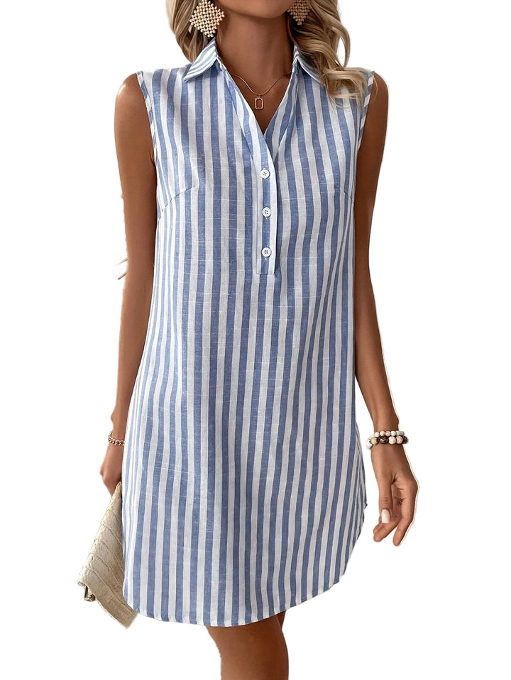 Elaine | Striped Shirt Dress