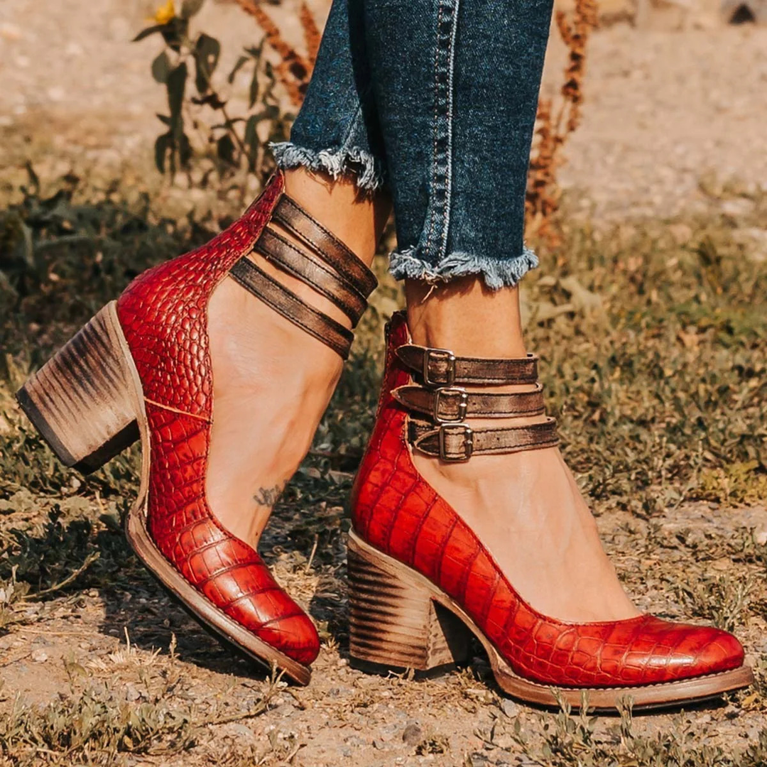 Camille | Leather Comfort Heels with Perfect Support