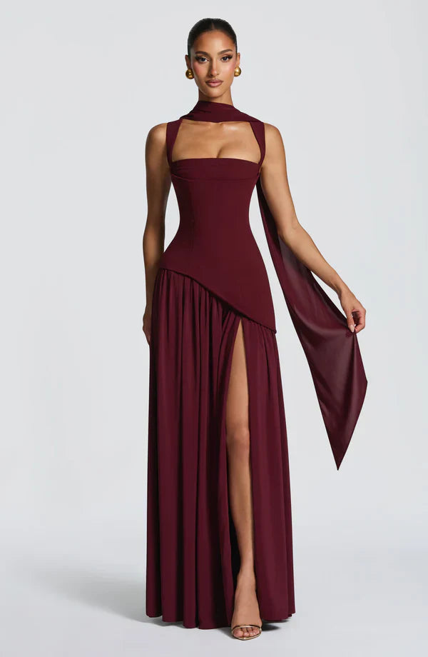 ZAFIRA | Elegant Long Satin Dress