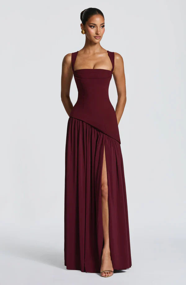 ZAFIRA | Elegant Long Satin Dress