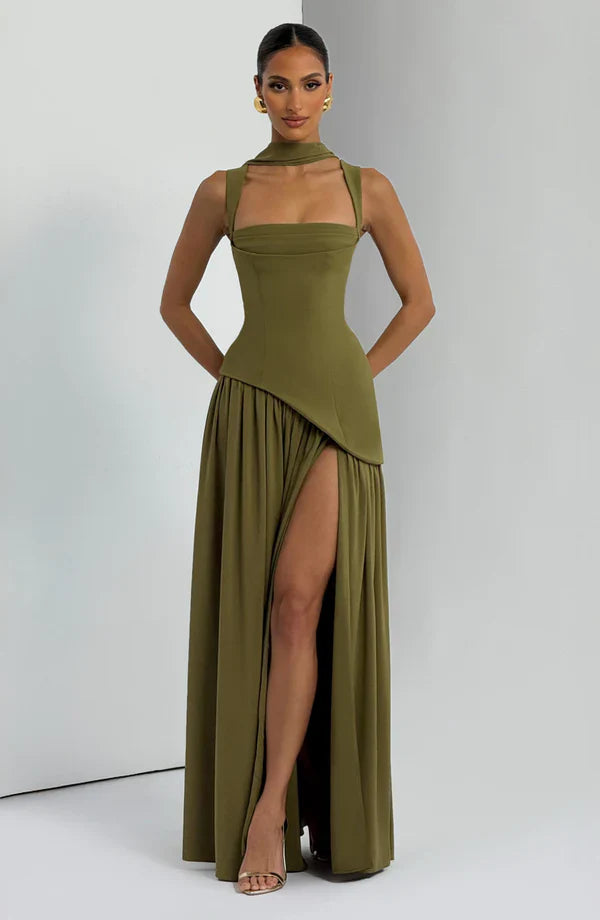 ZAFIRA | Elegant Long Satin Dress