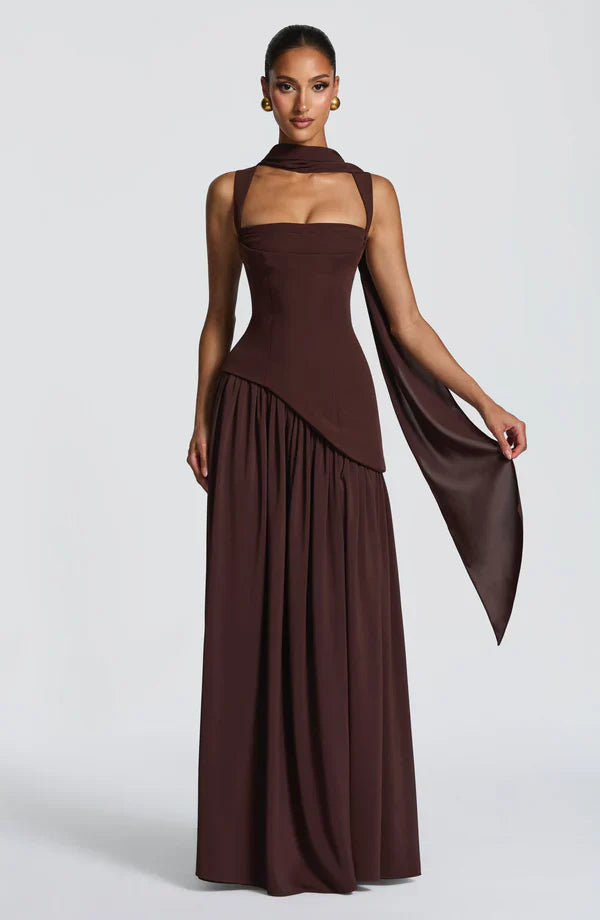 ZAFIRA | Elegant Long Satin Dress